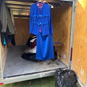 Chic Blue Women's Maxi Dress jacket type top and skirt